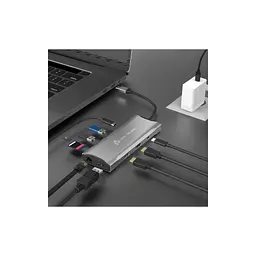 Концентратор J5create USB-C 9-in-1 2xUSB 3.2 + 2xUSB-C PD + 2xHDMI 4K + DisplayPort + SD/TF + RJ45 1000Mbps gray (JCD397-N) - мініатюра 6