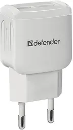 Мережевий зарядний пристрій Defender UPA-22 білий, 2xUSB, 2.1A (83580) (6505068)