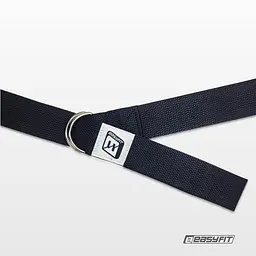 Ремень для йоги EasyFit с петлей чорний - мініатюра 3