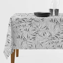 Скатертина Ardesto Grey Leaves cірий 140 х 180 см (ART08GL)