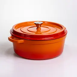 Кокотниця чавунна емальована 7,5 л, помаранчевий Yongkang HP-FLG-7 ORANGE - мініатюра 6