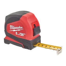 Рулетка Pro Compact MILWAUKEE, 8м/26фт (25мм), (заміна на 4932498781) - мініатюра 2