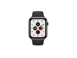 Смарт-годинник Apple Watch Series 5 44mm GPS+LTE Space Black Stainless Steel Case with Black Sport Band (MWW72) - мініатюра 2