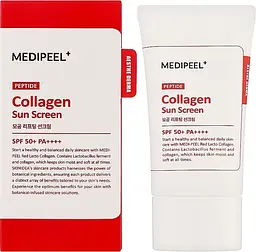 Сонцезахисний крем для звуження пор з колагеном і пептидами Medi Peel Red Lacto Peptide Collagen Pore Lifting Sun Cream SPF 50+ PA++++ 50 мл - мініатюра 2