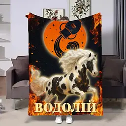 Плед 3D авторський зі знаком зодіаку Гороскоп 2026-Водолій 32265 160х200 см