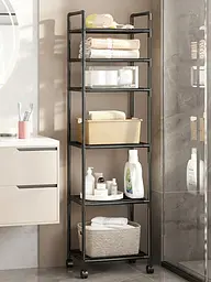 Полиця етажерка TVT-02 6 ярусів 170х42х32см Чорна