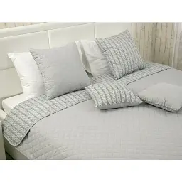 Декоративна подушка Руно Grey Braid 40х40 см сіра, стьобаний чохол - мініатюра 3