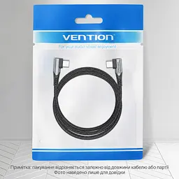 Кабель Vention TANHD USB-C - USB-C кутовий 90° PD 100 Вт 0,5 м сірий (TANHD) - мініатюра 11