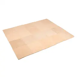 Килимок-пазл плюшевий Supretto 30×30 см 20 штук, бежевий, EVA, для дитячої кімнати - мініатюра 2