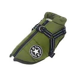 Світловідбивна зимова куртка для собак Army Green
