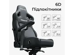Крісло для геймера Anda Seat Kaiser 4 V2 XL Black Fabric (AD12YDDC-XLL-20-B-CF-03) - мініатюра 8