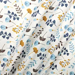 Простирадло Cosas на резинці 120х200 wildflowers, бежевий (BushBeigeBlue_120x200x20) - мініатюра 3
