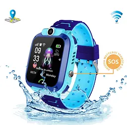 Смарт-годинник KID Watch Дитячий Розумний годинник GPS+WiFi з вологозахистом IP67 Синій з блакитним - мініатюра 2