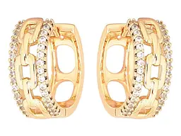 Сережки Xuping Позолота 18K колечка "Візерунок ланцюжок з доріжками цирконію" 270830