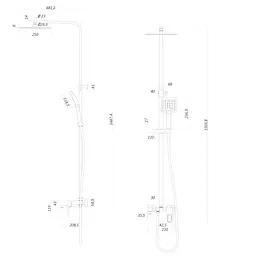 Душова система Globus Lux PIANO GLPN-0077 змішувач з поворотним виливом - мініатюра 7