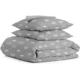 Комплект постільної білизни Cosas євро GREY CROWN 200 x 220 см (Crown_Grey_1_70)