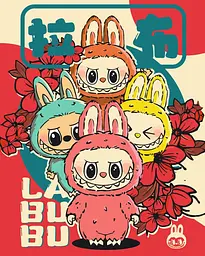 Картина за номерами Zimomo Лабубу Labubu Monsters 40х50 см PN ZLM 01