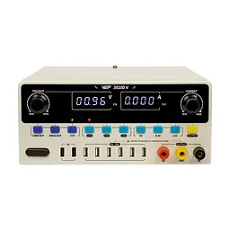 Блок живлення лабораторний WEP 3010D-V, 30V 10A, з цифровою індикацією (V/A), 3 канали пам'яті, 2 USB 5V/2A, 6 USB 0V-30V/0A-10A - мініатюра 2