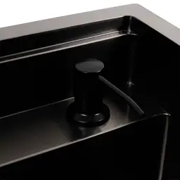 Кухонна мийка Platinum Handmade TZ з нержавіючої сталі одночашева зі змішувачем 50x50x20 см чорна - мініатюра 3