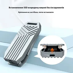 Зовнішня кишеня Grey, M.2, Type-C 4.0, 1xM.2 NVMe Maiwo teh0020671 - мініатюра 6