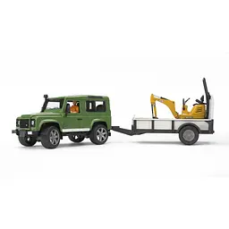 Набір іграшковий Bruder Автомобіль Land Rover Defender з причіпом, мікро-екскаватором JCB та фігуркою (02593) - мініатюра 2