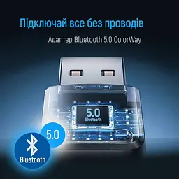 Адаптер Bluetooth v5.0 USB, чорний Colorway - мініатюра 7