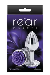 Ns Novelties Rose Buttplug S - Анальна пробка срібляста з фіолетовим NS Novelties 18820Purple 97070 - мініатюра 2