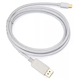 Кабель мультимедійний miniDisplayPort M to Display Port M 1.8m 4K white Vinga (VCPMDPDP1.8WH) - мініатюра 2