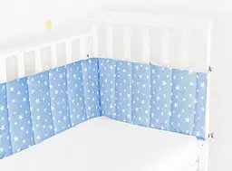Бортики в дитяче ліжечко 30x120 BLUE STARFALL, блакитний (WeltBed_StarFall_LightBlue_30x120) - мініатюра 2