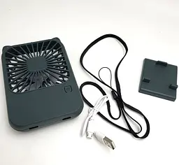 Міні вентилятор акумуляторний від USB ручний та настільний з підставкою 3 режими 9×13см UKC 064 зелений - мініатюра 4