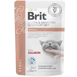 Вологий корм для котів Brit VetDiet GF Renal з лососем 85 г