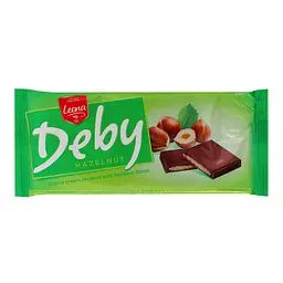 Уцінка. Какао-плитка Leona з горіховою начинкою Deby 90 г