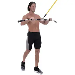 Ручка для верхньої тяги York Fitness 122см вигнута з гумовими рукоятками, хром - мініатюра 10