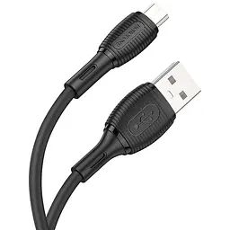 Дата кабель Borofone BX86 Advantage USB to MicroUSB 2.4A (1m) Black - мініатюра 3