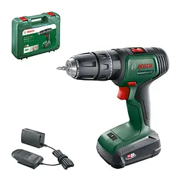 Акумуляторний ударний дриль-шуруповерт Bosch UniversalImpact 18V, акб PBA 18V 1.5 Ah, з/п AL 1810 CV, у кейсі