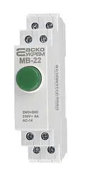 Кнопка модульна без фіксації МВ‑22 АСКО‑УКРЕМ (A0150010110) 2NO+2NC зелена - мініатюра 2