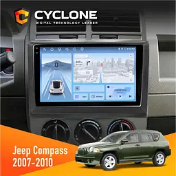 Штатна магнітола Jeep Compass 2007-2010 Cyclone C10-012 4x64, DSP, 4G Cyclone (НФ-00007731)