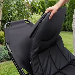 Шезлонг-ліжко туристичне Outtec Sun Zen розкладне м'яке з матрацом чорний - мініатюра 4
