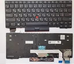 Клавіатура для ноутбуків Lenovo ThinkPad X280 Series чорна з чорною рамкою, з трекпоінтом RU/US High