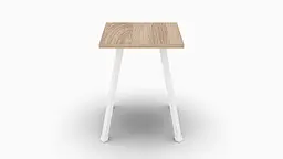 Табурет Ferrum-decor 430x320x320 Білий метал ДСП Дуб Сонома 16 мм (FRD-104643) - мініатюра 2