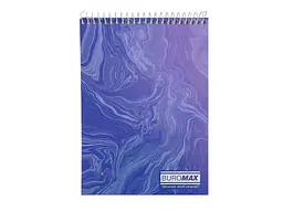 Зошит на пружині BUROMAX A5, 48 арк. MARBLE, JOBMAX, клітинка, картонна обкладинка синя