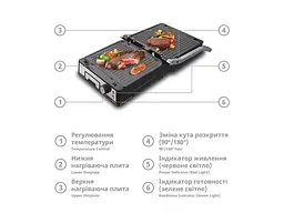 Контактний гриль BITEK BT-2687 BBQ, 3000 Вт - мініатюра 4