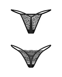 Комплект стрінгів Obsessive Clara 2XL/3XL 2 шт (чорний) - мініатюра 6
