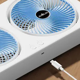 Настільний вентилятор F105 Dual-Fan Design 1800mAh Blue - мініатюра 5