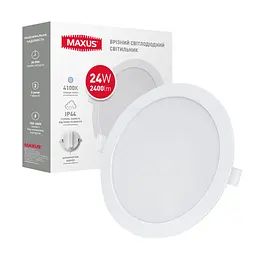 Врізний світлодіодний світильник 1-RDL-2441-IP MAXUS RDL 24W 4100K IP44