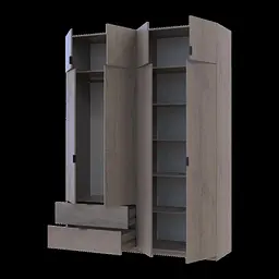 Розпашна Шафа для одягу Doros Лукас Канноло/Канноло 180х50х240 (44900367) - мініатюра 3
