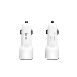 Автомобільний зарядний пристрій Hoco Z23 2 USB білий + кабель USB to Lightning - мініатюра 2