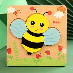 Дерев’яний пазл для дітей Бджілка Bee 15×15 см розвиваюча іграшка дитячий пазл сортер комахи для малюків - мініатюра 2