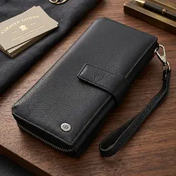 Гаманець-клатч унісекс із натуральної шкіри ST Leather 19432 чорний - мініатюра 11