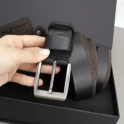 Подарунковий чоловічий набір Handycover 2502 (гаманець та ремінь) коричневий в коробці - мініатюра 7